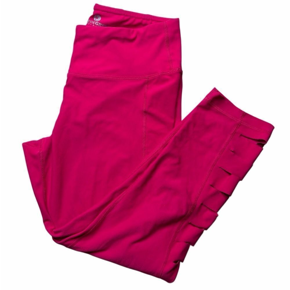 90 Degree by Reflex Cropped Leggings Hot Pink Size Medium